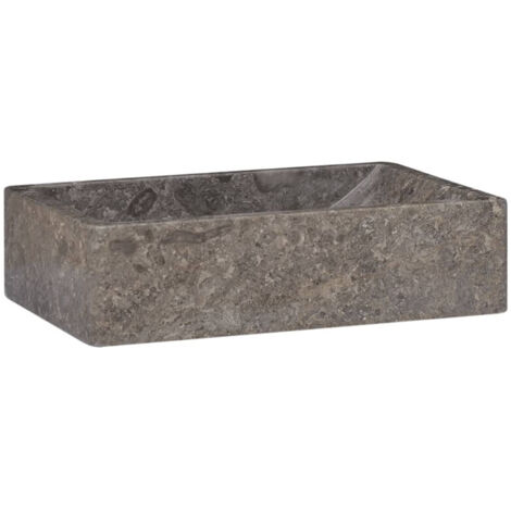 Lavabo 45x30x12 cm marbre gris brillant