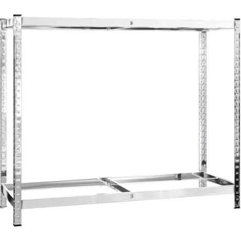 Porte-pneus à 2 niveaux Argenté 110x40x110 cm Acier