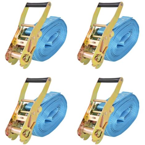 Vidaxl – Sangle d’arrimage à cliquet 4 pcs 4 tonnes 8 m x 50 mm – Polyester haute qualité – Pour transport sécurisé de charges lourdes