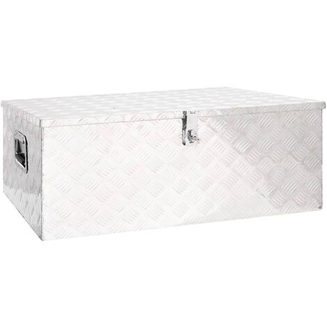 vidaXL Storage Box Silver 100x55x37 cm Aluminium