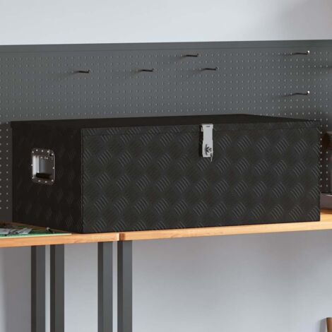 vidaXL Storage Box Black 100x55x37 cm Aluminium