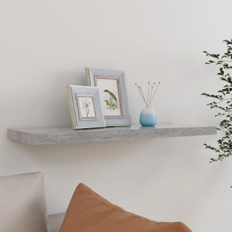 vidaXL Floating Wall Shelf Concrete Grey 80x23,5x3,8 cm MDF (1/6)