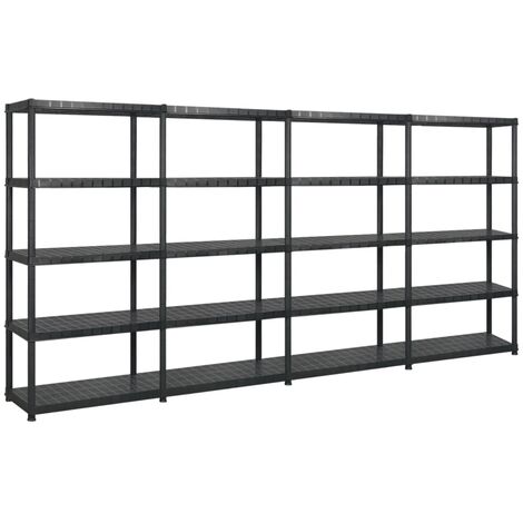 Étagère de rangement à 5 niveaux Noir 340x40x185 cm Plastique vidaXL