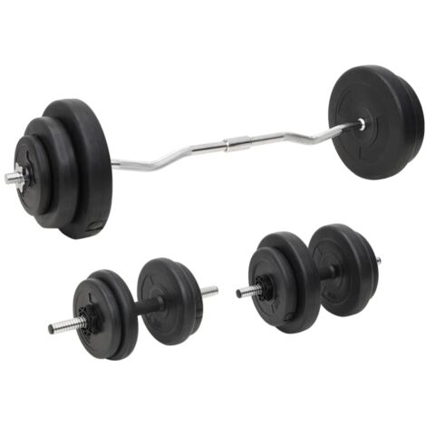 Ensemble d'haltères et de barres avec plaques 60 kg vidaXL