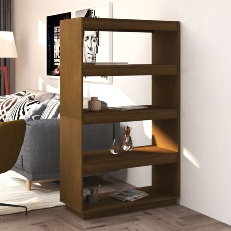 vidaXL Book Cabinet/Room Divider Honey Brown 80x35x135 cm Solid Wood Pine (1/5)
