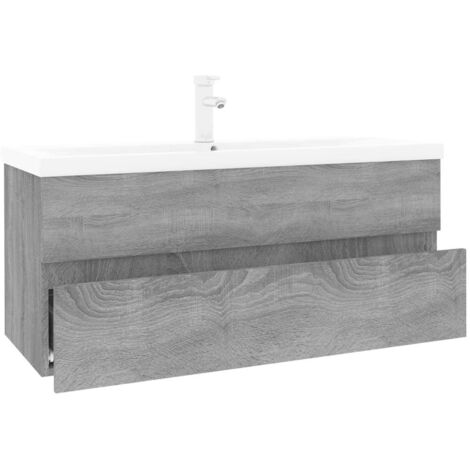 Meuble lavabo avec bassin intégré Sonoma gris Bois d'ingénierie vidaXL