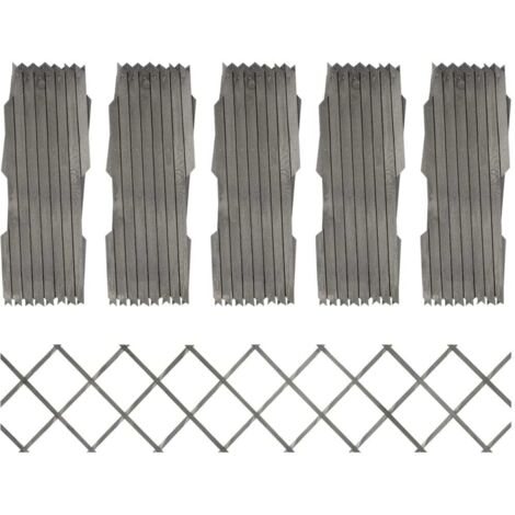 Clôture à treillis 5 pcs Gris Bois de sapin massif 180x30 cm vidaXL