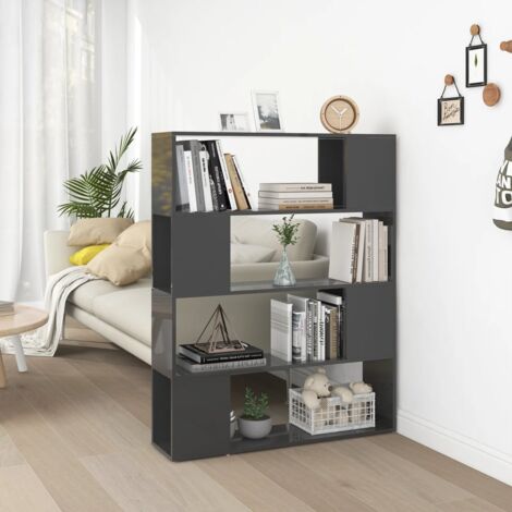 vidaXL Bibliothèque Séparateur de pièce Gris 100x24x124 cm