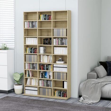 Armoire à CD Chêne sonoma 102x16x177,5 cm Bois d'ingénierie vidaXL