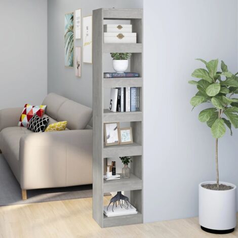 Bibliothèque/Séparateur de pièce Gris béton 40x30x198 cm vidaXL
