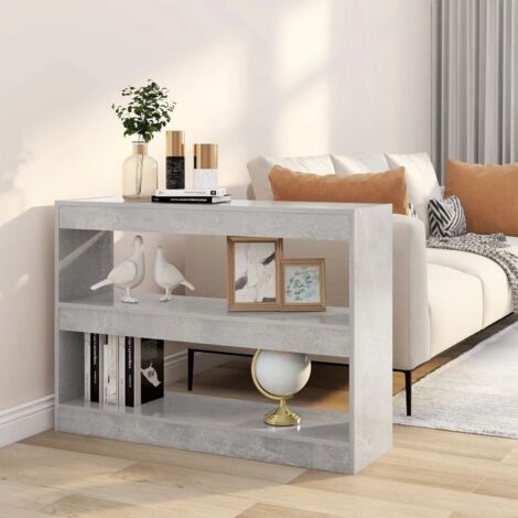Vidaxl – Bibliothèque gris béton 100x30x72 cm – Bois d'ingénierie – Dispositif de fixation murale – Rangement pour livres et objets décoratifs (1/5)