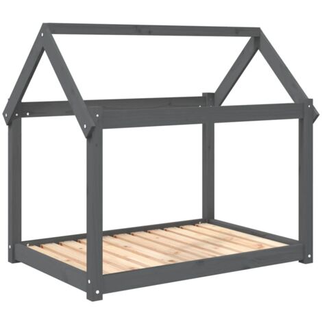 Lit pour chien Gris 101x70x90 cm Bois de pin solide vidaXL