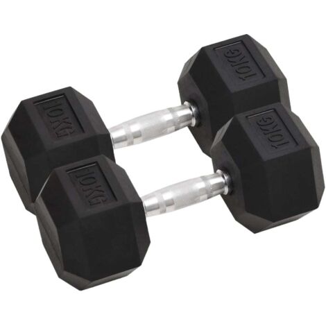 Haltères 2 pcs 20 kg Total Fonte vidaXL