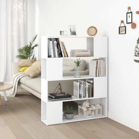 vidaXL Bibliothèque Séparateur de pièce Blanc 100x24x124 cm