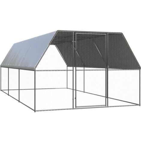 vidaXL Outdoor Chicken Cage 3x6x2 m Galvanised Steel