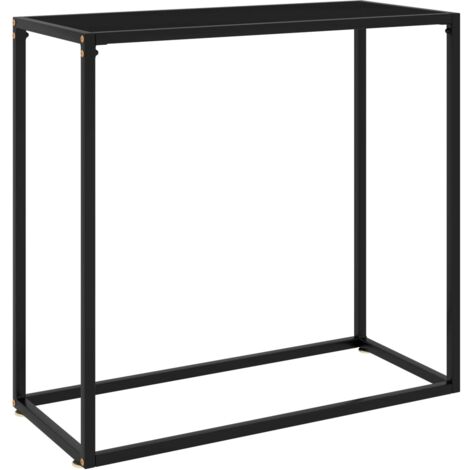 Table console Noir 80x35x75 cm Verre trempé vidaXL