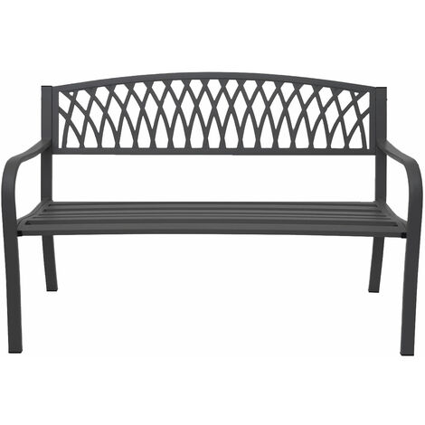Banc De Jardin 110 Cm Acier Noir | Truffaut