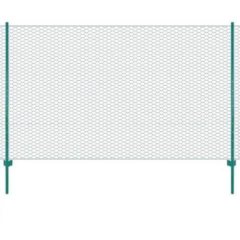 Clôture en grillage métallique avec poteaux Acier 25x2 m Vert vidaXL