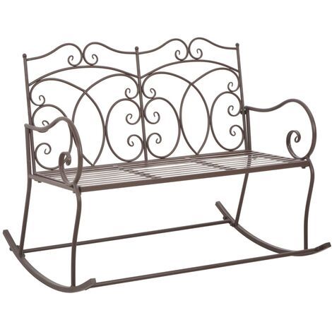 Vidaxl – Banc de jardin contemporain 104 cm – Fer forgé marron antique – Largeur 83 cm – Hauteur 89 cm – Siège 99 cm pour confort extérieur