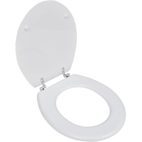 vidaXL WC Toilet Seat MDF Lid Simple Design White