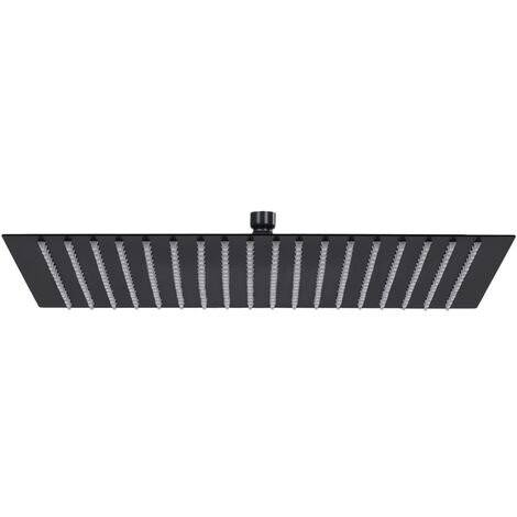 Vidaxl – Pomme de douche pluie carrée 50x50 cm en acier inoxydable noir – 324 buses anti-calcaire – Articulation pivotante pour angle ajustable