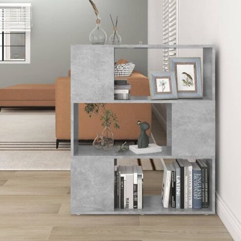 Bibliothèque/Séparateur de pièce Gris béton 80x24x94 cm vidaXL