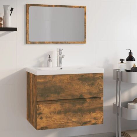 vidaXL Bathroom Furniture Set Smoked Oak Engineered Wood (1/5)