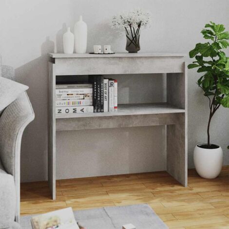 Vidaxl – Table console gris béton 80x30x80 cm – Aggloméré durable – Pour entrée, couloir, salon – Assemblage requis (1/6)