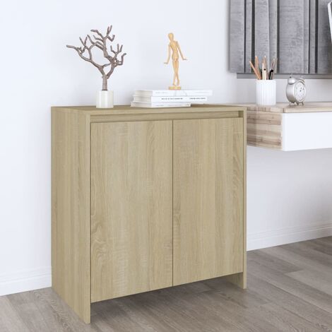 Vidaxl – Buffet chêne sonoma 70x41x75 cm – Bois d'ingénierie durable – 2 portes pour rangement optimal – Style moderne et épuré