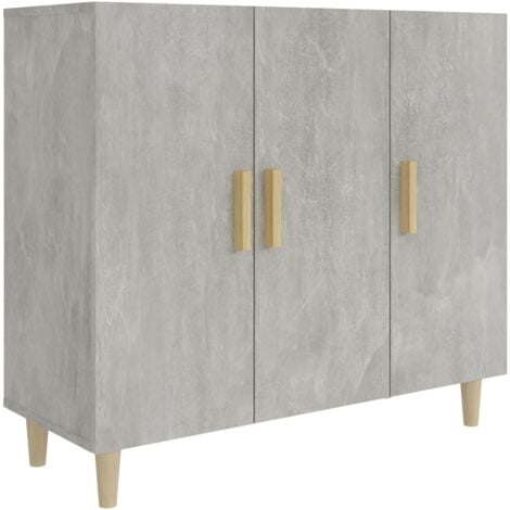 Buffet gris béton 90x34x80 cm bois d'ingénierie