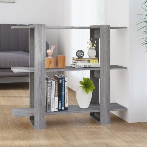 vidaXL Bibliothèque Séparateur de pièce Sonoma gris 100x30x87 cm