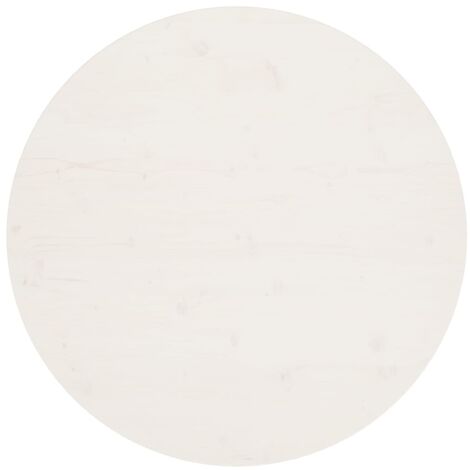 Vidaxl – Dessus de table blanc Ø90 cm – Bois de pin massif – Épaisseur 2,5 cm – Facile à nettoyer – Pour tables à manger et basses