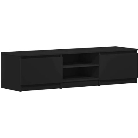 Meuble TV Noir 140x40x35,5 cm Aggloméré