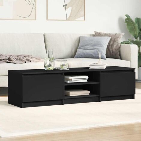 Meuble TV Noir 140x40x35,5 cm Aggloméré