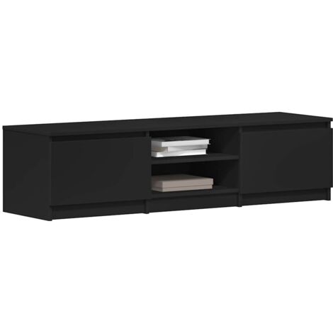 Meuble TV Noir 140x40x35,5 cm Aggloméré
