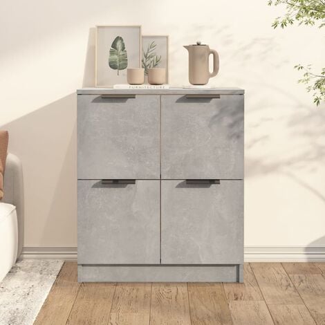 Buffet Gris béton 60x30x70 cm Bois d'ingénierie