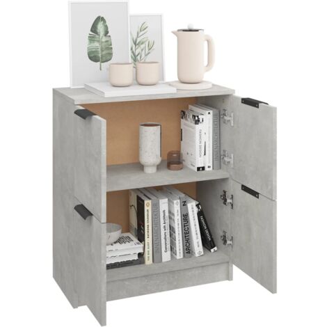 Buffet Gris béton 60x30x70 cm Bois d'ingénierie