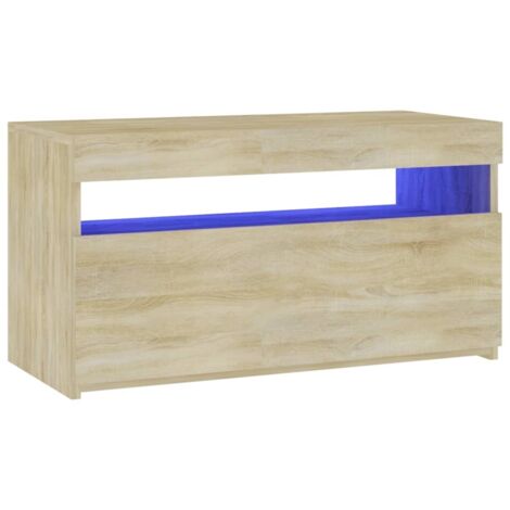 vidaXL TV Cabinet with LED Lights Sonoma Oak 75x35x40 cm (1/5)
