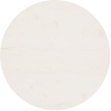 Vidaxl – Dessus de table blanc Ø80 cm – Bois de pin massif – Épaisseur 2,5 cm – Pour tables à manger et basses – Facile à nettoyer