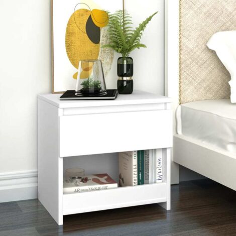 vidaXL Bedside Cabinet White 40x30x39 cm Engineered Wood (1/7)