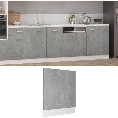 Panneau de lave-vaisselle "Lyon" Gris béton Bois d'ingénierie vidaXL