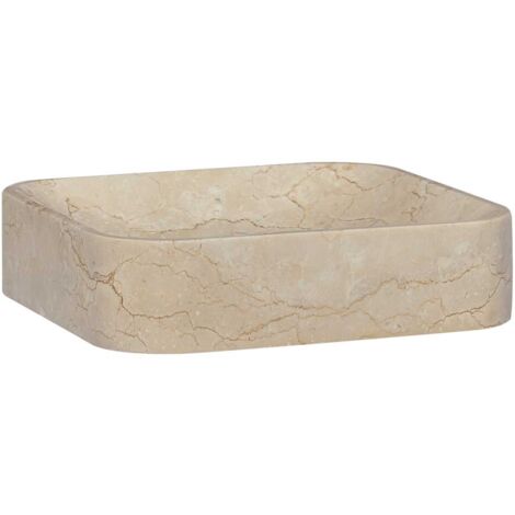 Vidaxl – Vasque à poser en marbre 40x40x10 cm – Lavabo moderne facile à nettoyer – Pour salle de bain ou salle d'eau