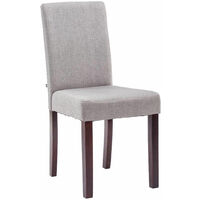 Chaise de salle à manger Ina en tissu avec Pieds en Bois Gris clair Cappuccino