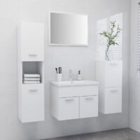 vidaXL Bathroom Furniture Set White Engineered Wood (804782+804997+804988)