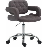 Tabouret de travail en conception de tissu Chesterfield Tool Bureau avec différentes roues de couleurs Couleur : Gris foncé