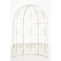 CLP – Demi-tonnelle Rosie avec banc ergonomique – Fer robuste – Largeur 115cm – Hauteur 45cm – Support pour plantes grimpantes