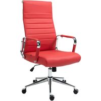 Chaise de bureau Kolumbus cuir véritable Rouge