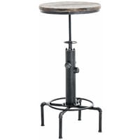 Table de style industriel en fer et bois de bois Table ronde réglable différentes couleurs Couleur : Argent ancien