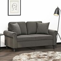 vidaXL Coussins décoratifs lot de 2 Gris foncé 40x40 cm Velours