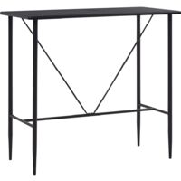 Vidaxl – Table de bar noir 120x60x110 cm – MDF durable – Pieds en métal pour stabilité – Design contemporain pour cuisine et salle à manger